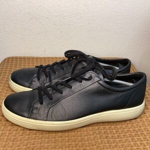 ECCO Soft 7 City Tie Mens Sz US 15 EU 49 Fashion Sneaker Shoes Black Leather